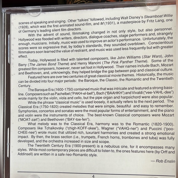 “Classics At The Movies “ Surround Sound CD like new - Picture 2 of 4